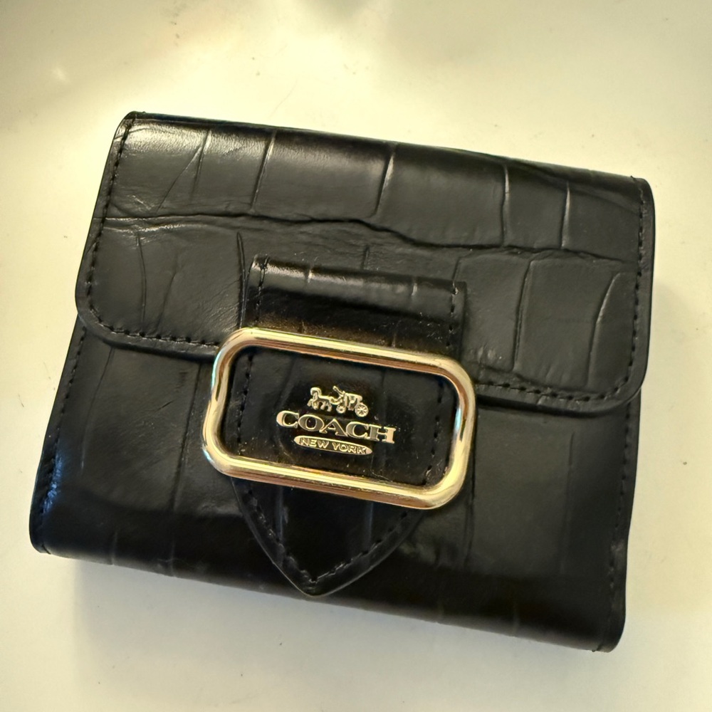 Coach Black Wallet with Gold Accent LIKE NEW without tags